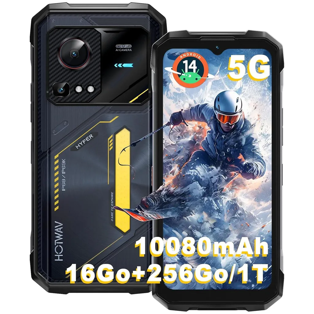 Smartphone de Chantier 5G HOTWAV Hyper 7S, 256Go, Étanche et Robuste