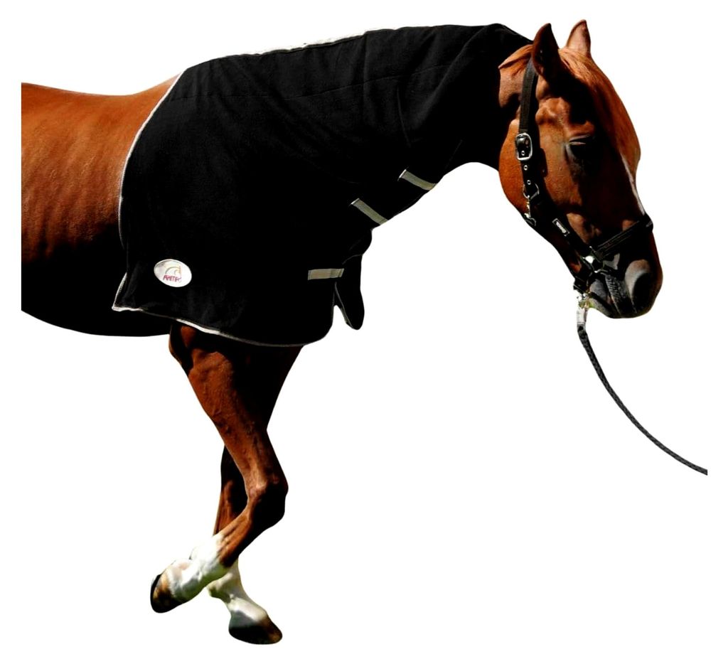 Fleece Halsdecke für Pferde Halsteil Visby Gr. Warmblut in schwarz