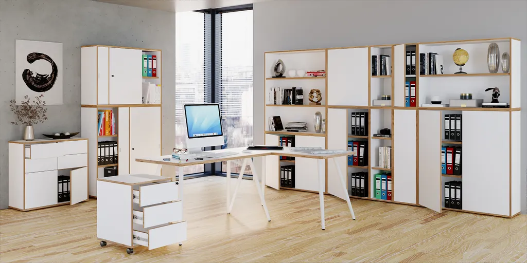Caisson de Bureau Mobile Salia avec 3 Tiroirs de Rangement VCM