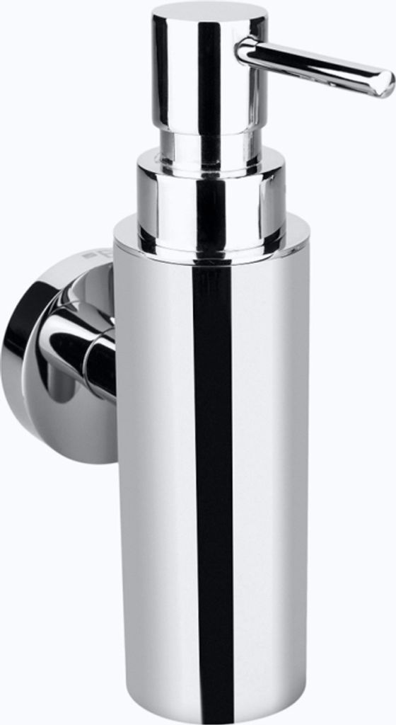 BOMEGA Seifenspender Messing Chrom poliert 55xx175x85 mm, 150 ml für Bad & Küche >> zum Bohren oder Kleben