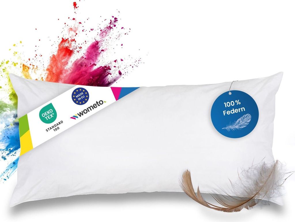 Peřinový polštář z bavlny a 100 % peří 40 x 80 Obrázek produktu 