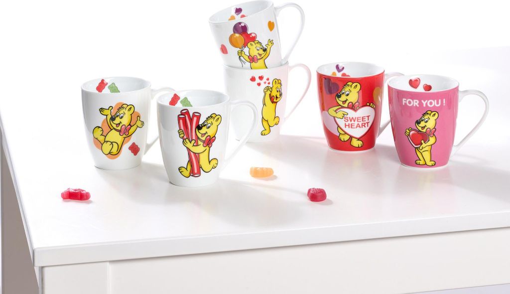 Becher sortiert 360ml 6er Set bunt Haribo Sweet Heart