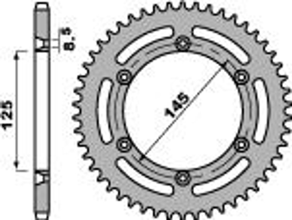 Motorrad-Zahnrad PBR 703 Cagiva 125 Tamanaco 88-91 C45 Stahl (520 Kette)