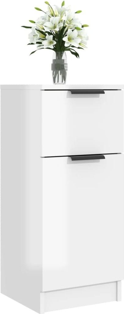 Kredens biały wysoki połysk 30x30x70 cm materiał Zdjęcie produktu 3