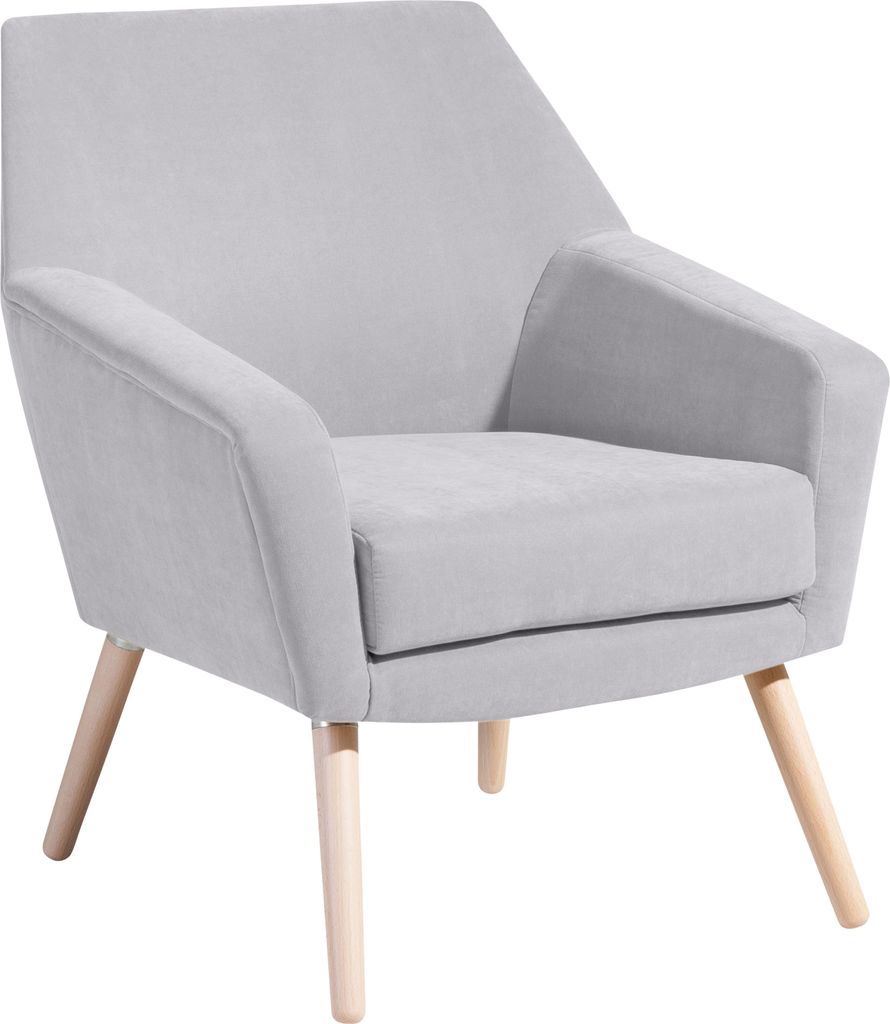 Max Winzer Sessel Alegro - Velourstoff silber - Maße: 67 x 71 x 81 cm