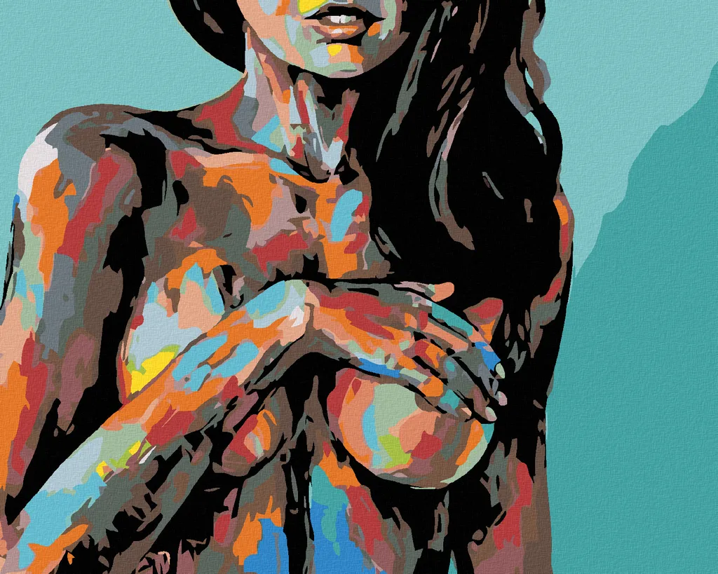 Zuty - Pittura con diamanti - PITTURA SU CORPO, 40x50 cm, tela tesa su telaio