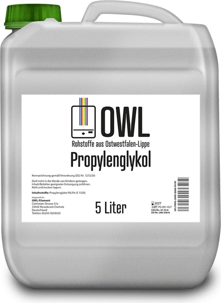 5L PG Propylenglykol Propylene Glykol 99% Premium OWL Produktbild 1