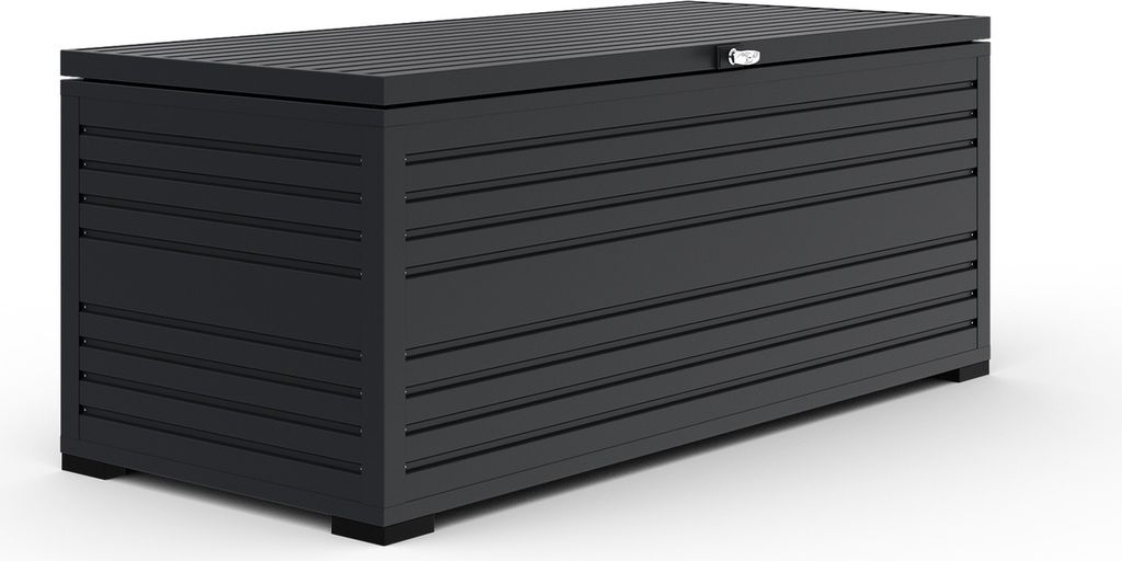 Weide Gartenbox | 100% Aluminium | Aufbewahrungsbox 284 L | Outdoor Box mit Deckel | 100 x 64 x 46 cm