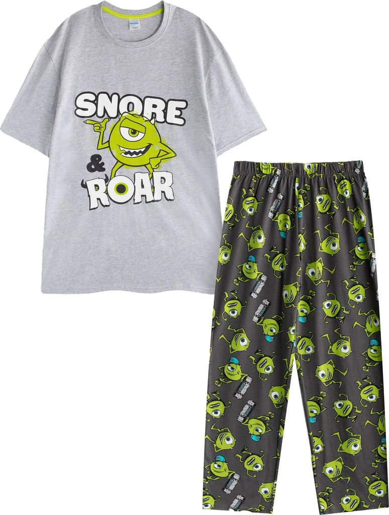Monsters Inc - Schlafanzug mit langer Hose für Herren, kurzärmlig NS9374 (XL) (Bunt)