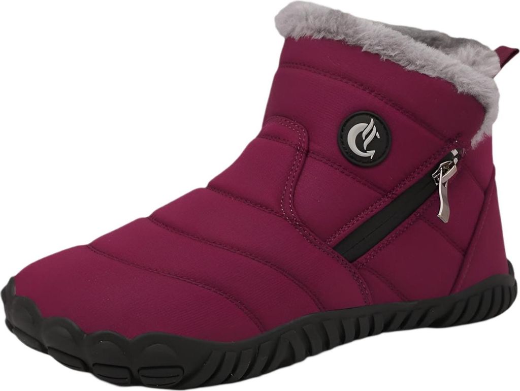 Damen Schneestiefel Winterschuhe Wasserdicht Warm Gefüttert Bordeaux 42
