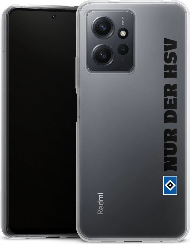 DeinDesign Handyhülle für Xiaomi Redmi Note 12 4G Silikon Hülle Case Smartphone Schutzhülle HSV Hamburger SV transparent