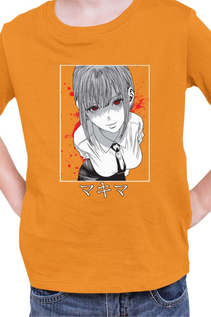Kinder T-Shirt Manga Japan Anime Comics Animation Chainsaw Anime manga Man 10, 12-13 Jahr - 152 / Orange