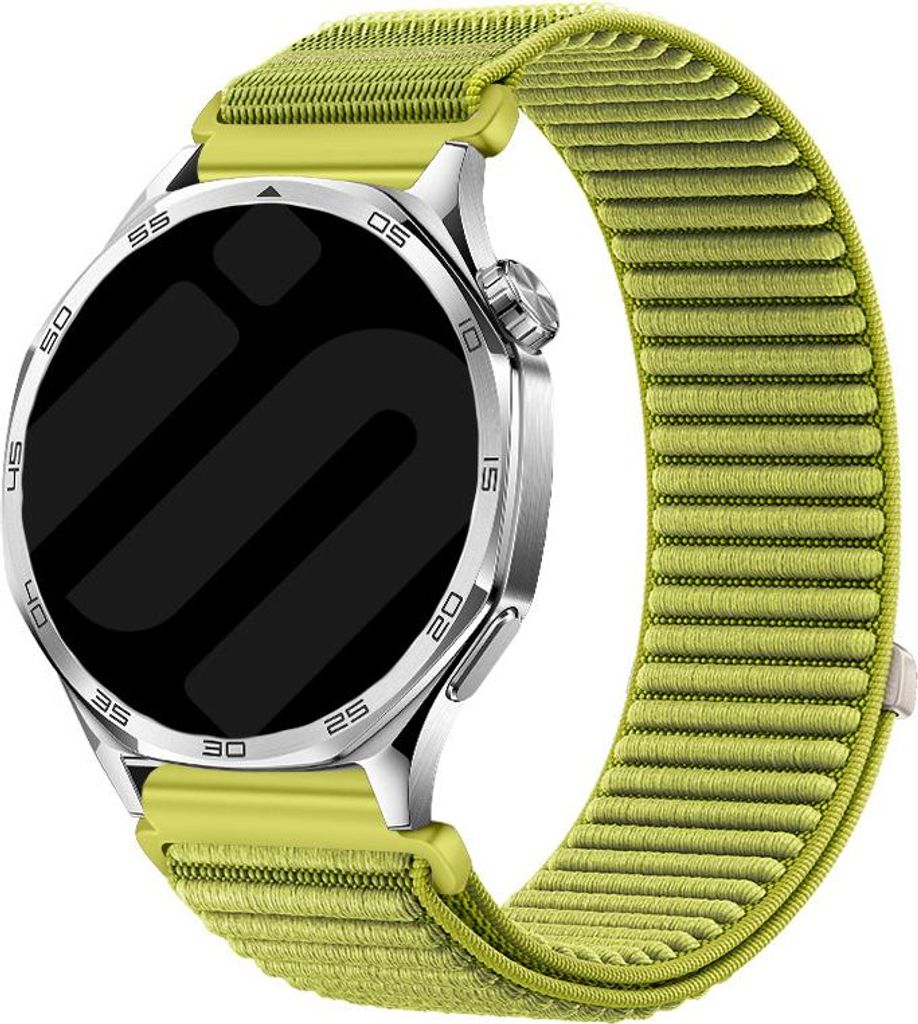 Nylon-Wave-Armband für Smartwatch/Uhr 20 mm (Dunkelgrün) – Strap-It Ersatz Armband mit Klettverschluss, atmungsaktiv & kompatibel mit Samsung G...