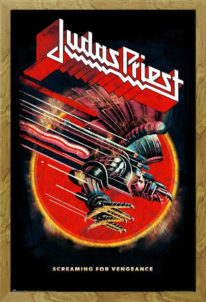 Judas Priest - Poster - Screaming for Vengeance + cornice rimovibile, Shinsuke® Maxi MDF oak, disco acrilico