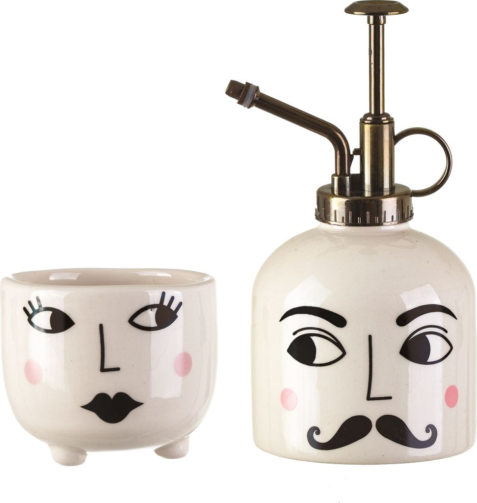 Sass & Belle Pflanzen Sprüher und Übertopf Mr and Mrs