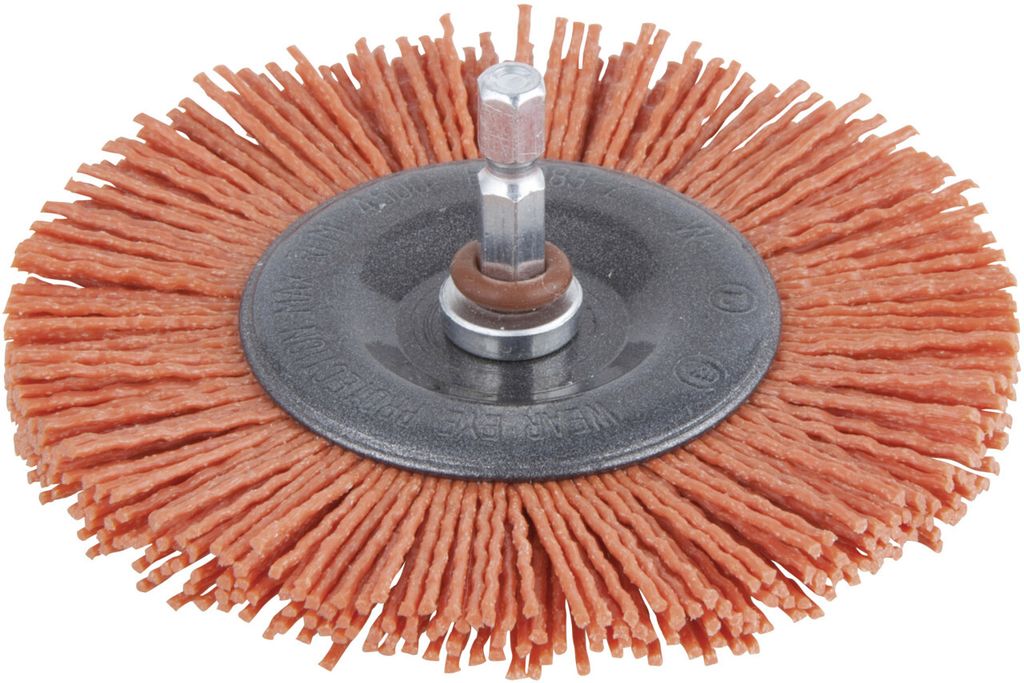 WOLFCRAFT NYLON-SCHEIBENBÜRSTE 100 mm 6 mm SCHAFT Produktbild 