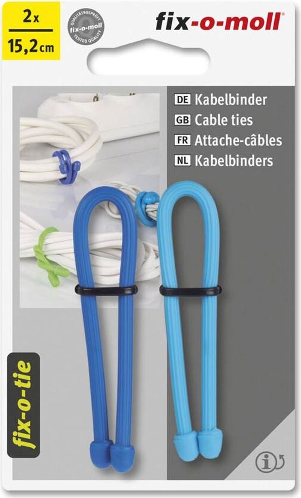 Kabelbinder lösbar fix-o-moll 152mm 2 Farben blau