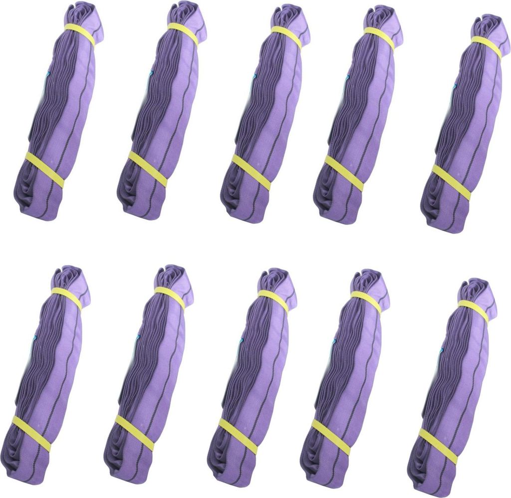 10x Rundschlinge 1000kg 1 to lila 2m Umfang Hebeband Hebegschlinge Kran Hebegurt