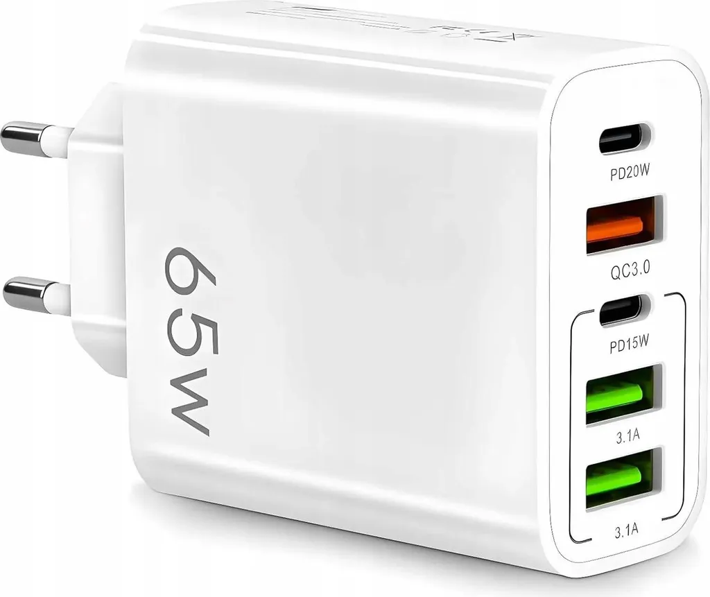 Chargeur rapide 65W GaN Cube PD 3.0 et QC 3.0 polyvalent à 5 sorties USB - 9