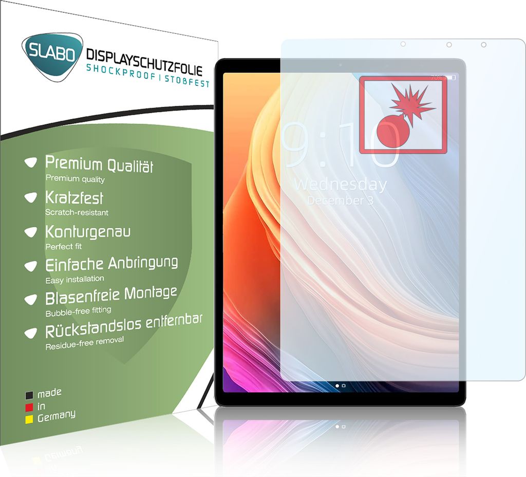 2x Slabo Panzerschutzfolie für Chuwi HiPad Plus KLAR "Shockproof" Displayfolie Schutzfolie Folie
