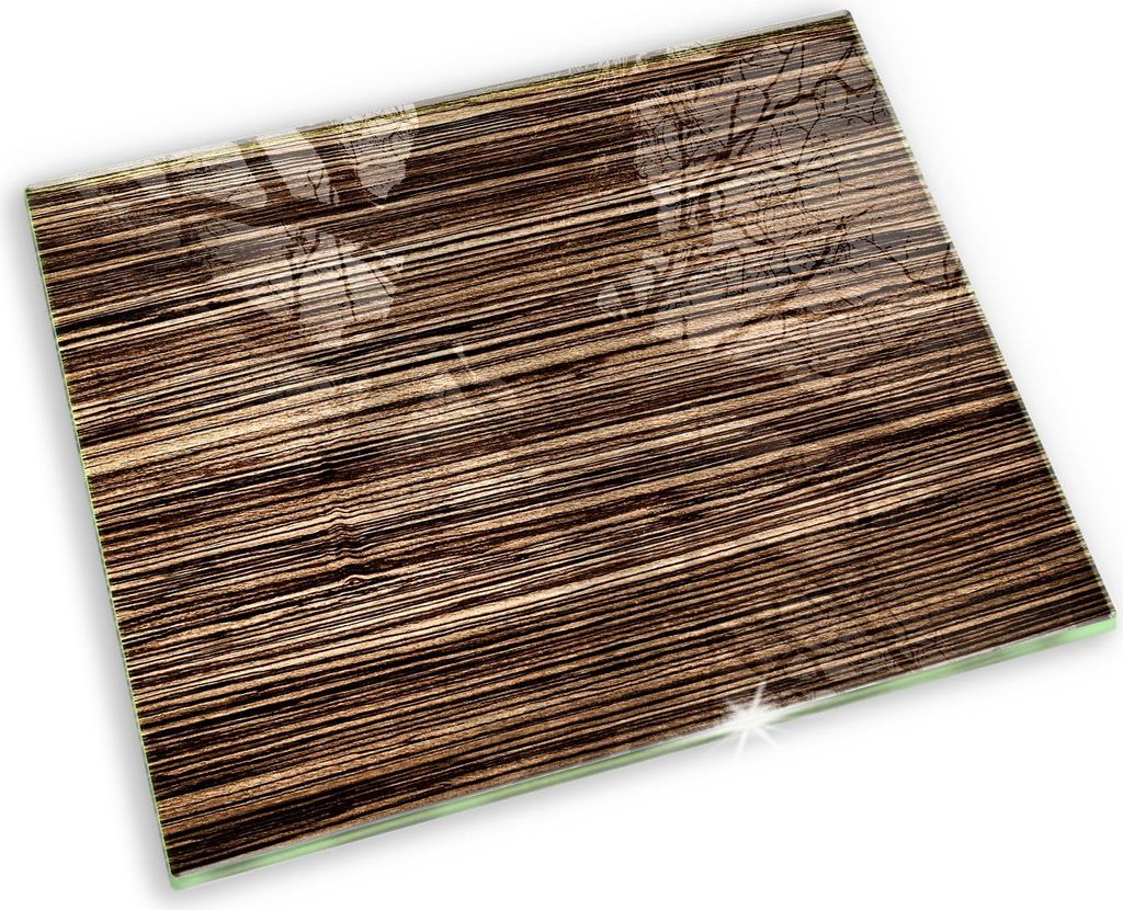 Grabkerze Untersetzer Glastafel Gummifüße Motiv - 60x52 cm - Holzstruktur