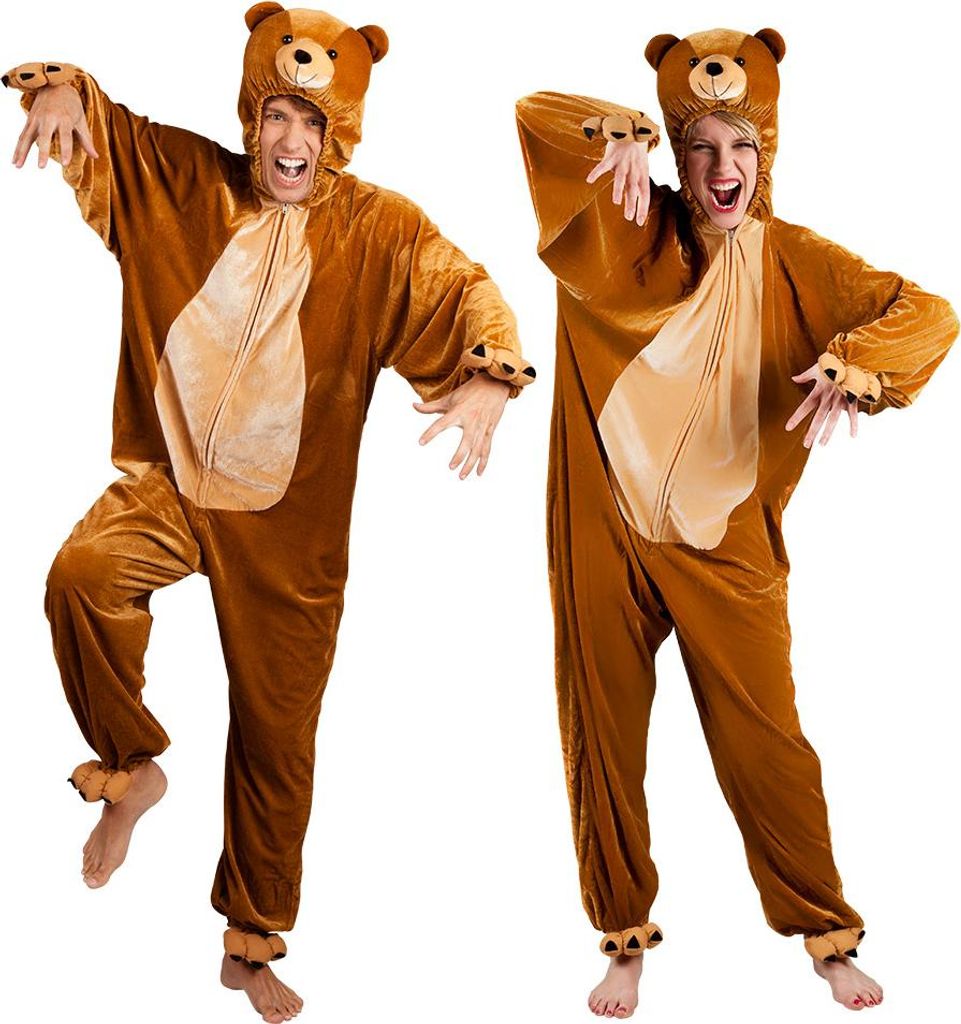 Beer Pluche Bruin Volwassene Onesie Kostuum XL