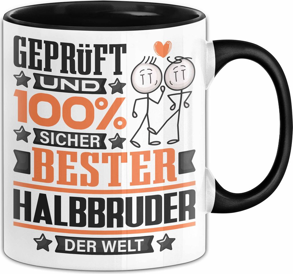 Halbbruder Geschenk Lustiger Spruch für Halbbruder Geschenkidee Bester Halbbruder Der Welt (Schwarz)