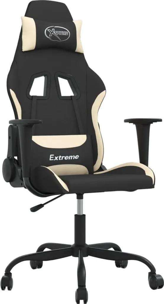 Offerta Sedia Gaming Massaggio vidaXL Tessuto Nero e Crema | Prezzo Top