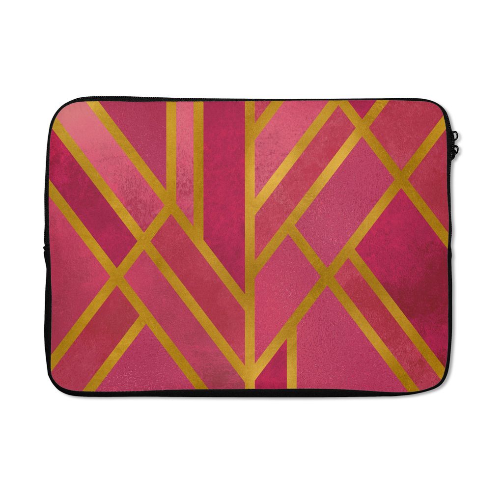 MuchoWow Laptop Hülle 13 Zoll Gold - Design - Rosa Laptoptasche - Laptophülle - Sleeve - Rundumschutz