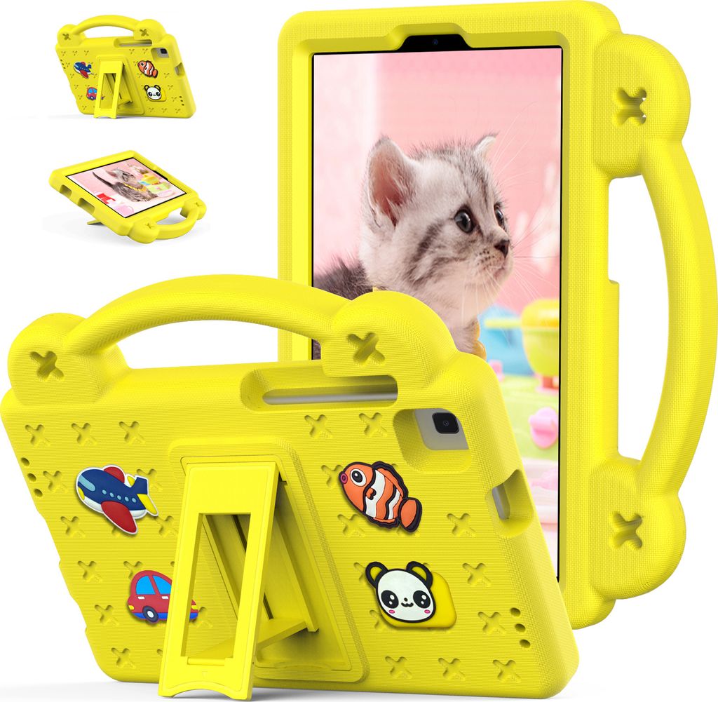 Schutzhülle für Samsung Galaxy Tab A 8.0" 2019 SM-T290/T295 Niedliche Hülle für Kinder, Stoßfest mit Griff und Ständer Gelb
