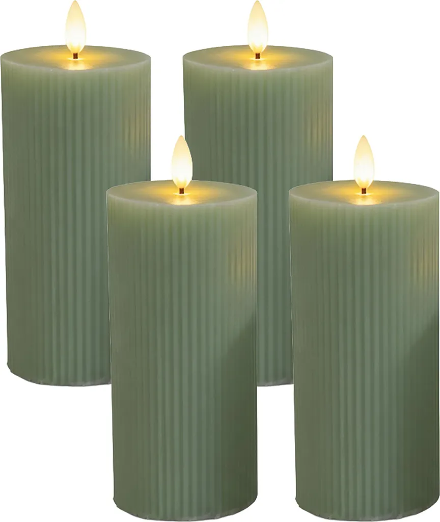 Bougies LED vacillantes lot de 4 flambeaux de 18 cm pour décoration