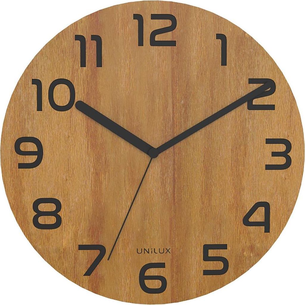 UNiLUX Wanduhr/Quarzuhr PALMA Bamboo schwarz-bambus
