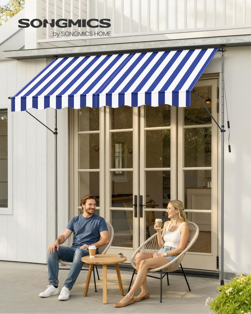 SONGMICS Klemmmarkise höhenverstellbar, Balkonmarkise mit Produktbild 