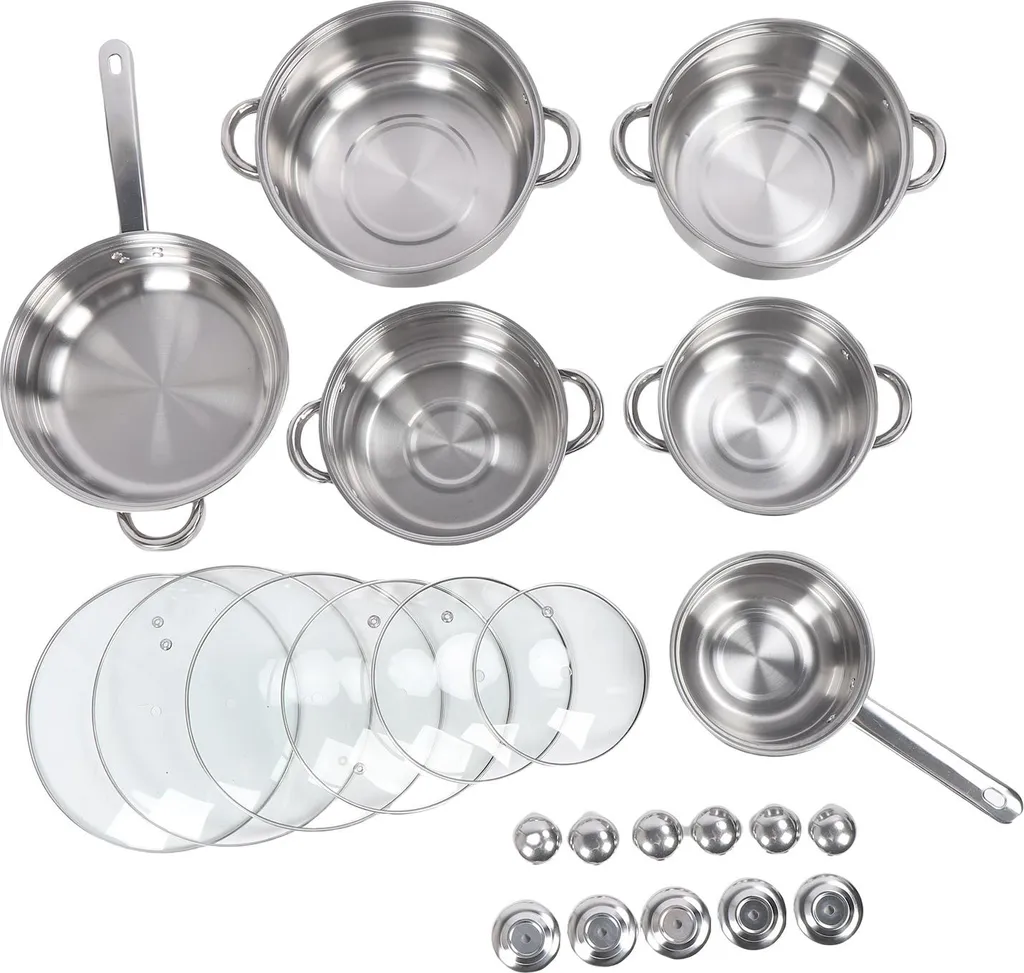 Set de cuisine inox pour induction et gaz, idéal pour toute la famille