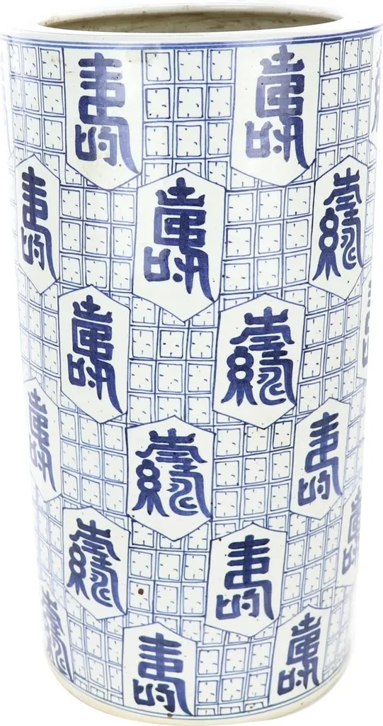 Vase porte-parapluies en céramique asiatique pour hall d'entrée