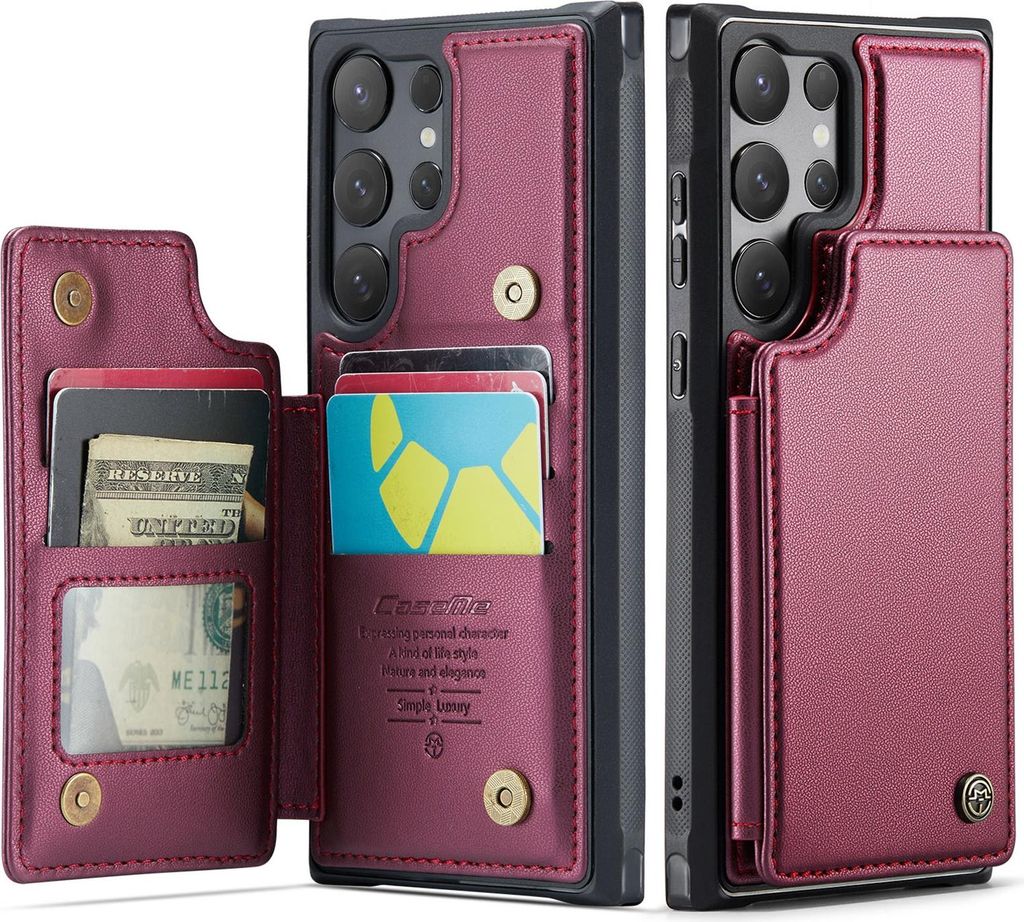 Samsung Galaxy S26 Ultra Hülle - CaseMe C22 Back Cover mit Kartenfach - Rot