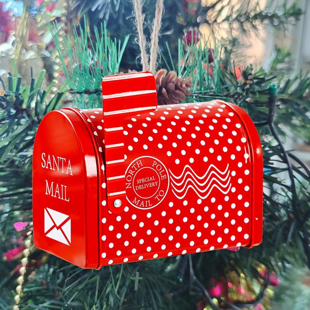 Weihnachtsmailbox Iron Box Kinder Geschenkumschlag Hausgarten Outdoor Dekorationen
