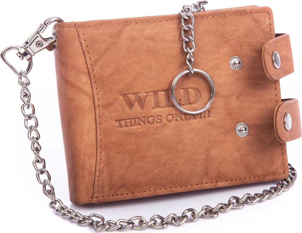 WILD Herrenportemonnaie Echtleder Geldbörse mit Kette Produktbild 