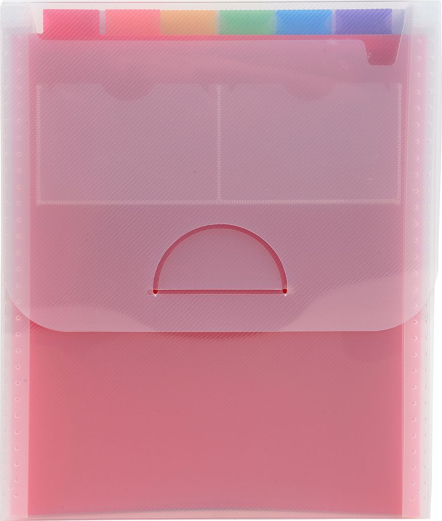 Exacompta 55798E Premium Kunststoff-Fächermappe Crystal für DIN A4 hoch 6 vollfarbige Fächer mit 2 Etikettenhalter für Visitenkarten inklusive ...