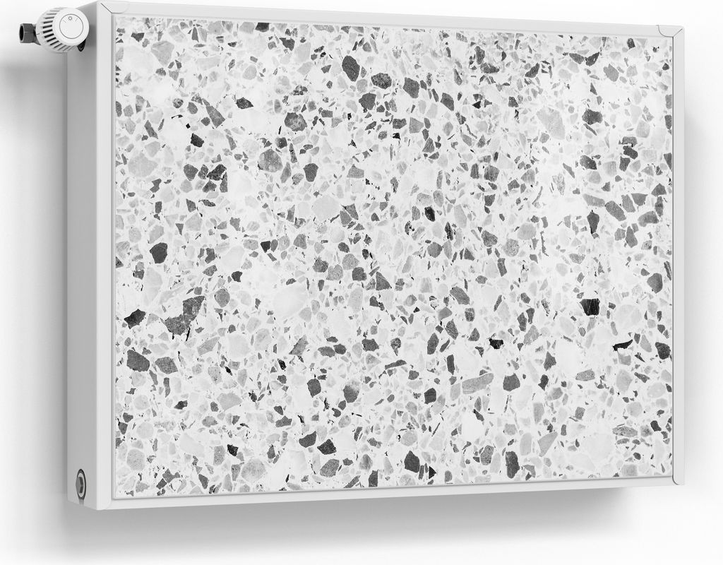 DEQORI Magnetmatte Heizung Standard 80x60 cm 'Grauer Terrazzo' Magnetfolie