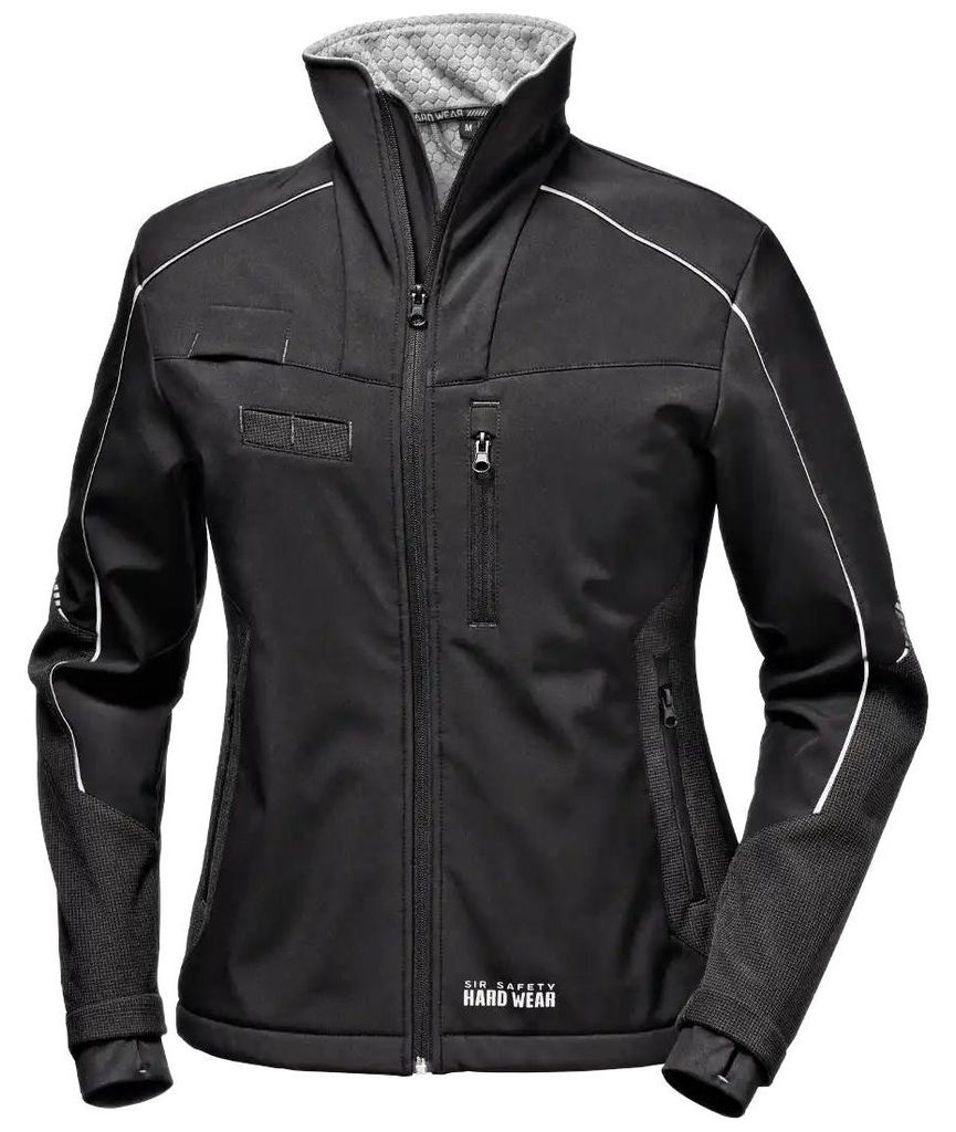 Sir Safety Shark Damen Softshell Arbeitsjacke winddicht wasserabweisend schwarz, 3XL, Schwarz