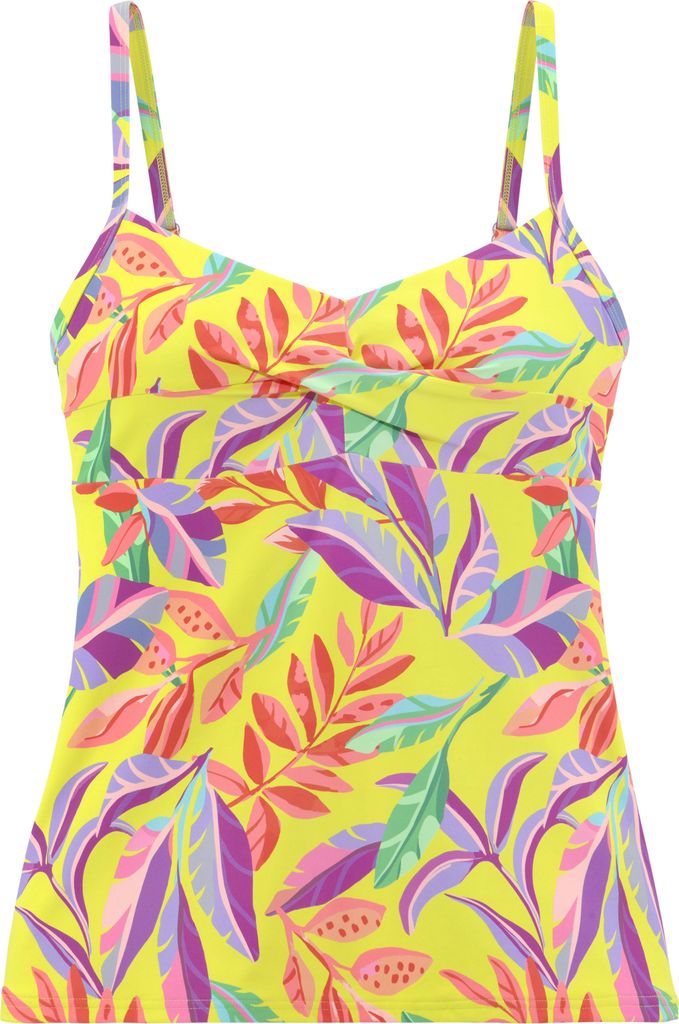 s.Oliver Bügel-Tankini-Top gelb-bedruckt Größe 46 Cup D