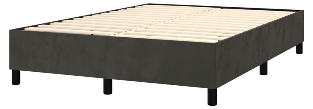 Boxspringbett mit Matratze Dunkelgrau 140x190 cm Samt Polsterbett