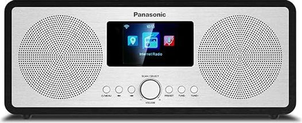 Panasonic RF-D40EG-K Internet- und DAB+/FM-Radio mit Bluetooth, 6 Watt, 7,5 cm Lautsprecher, 2,4 Zoll TFT-Farb-LCD, Wecker und Einschlaftimer, Fern...