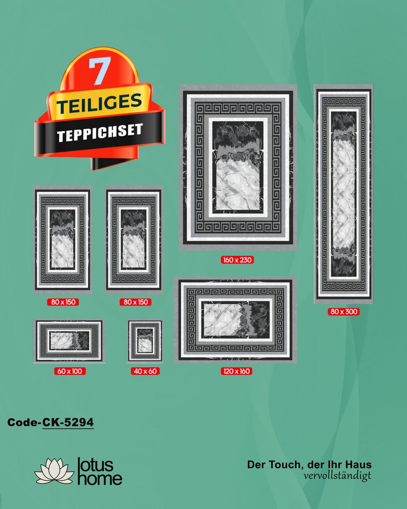 7-teiliges Teppich-Set CK 5294 Produktbild 