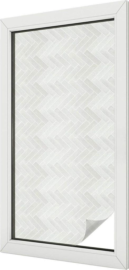 Buntglas Fensterfolie – 100x50 cm – Stained-Glass Design – blickdichte dekorative Sichtschutzfolie – selbstklebend, UV-Schutz – Graues Fi...