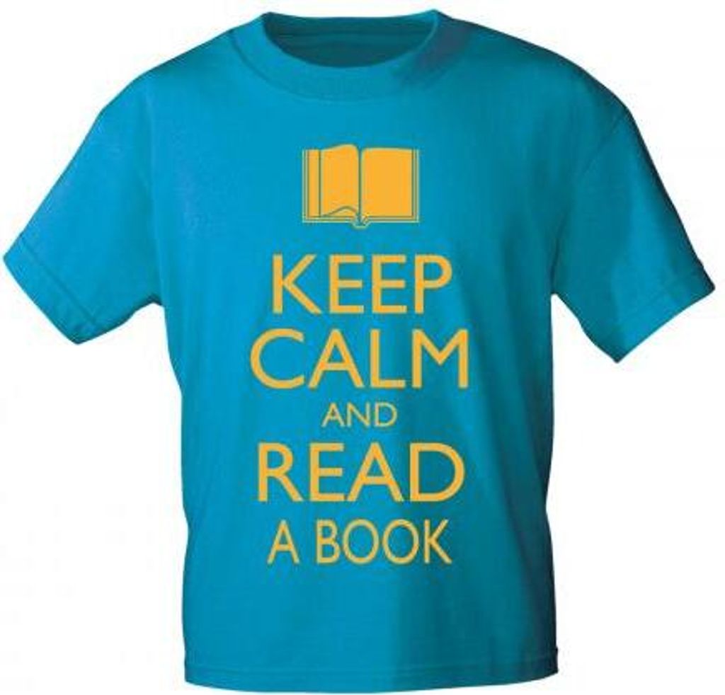 T-SHIRT uni mit Motivdruck - Keep calm and read a book- Produktbild 