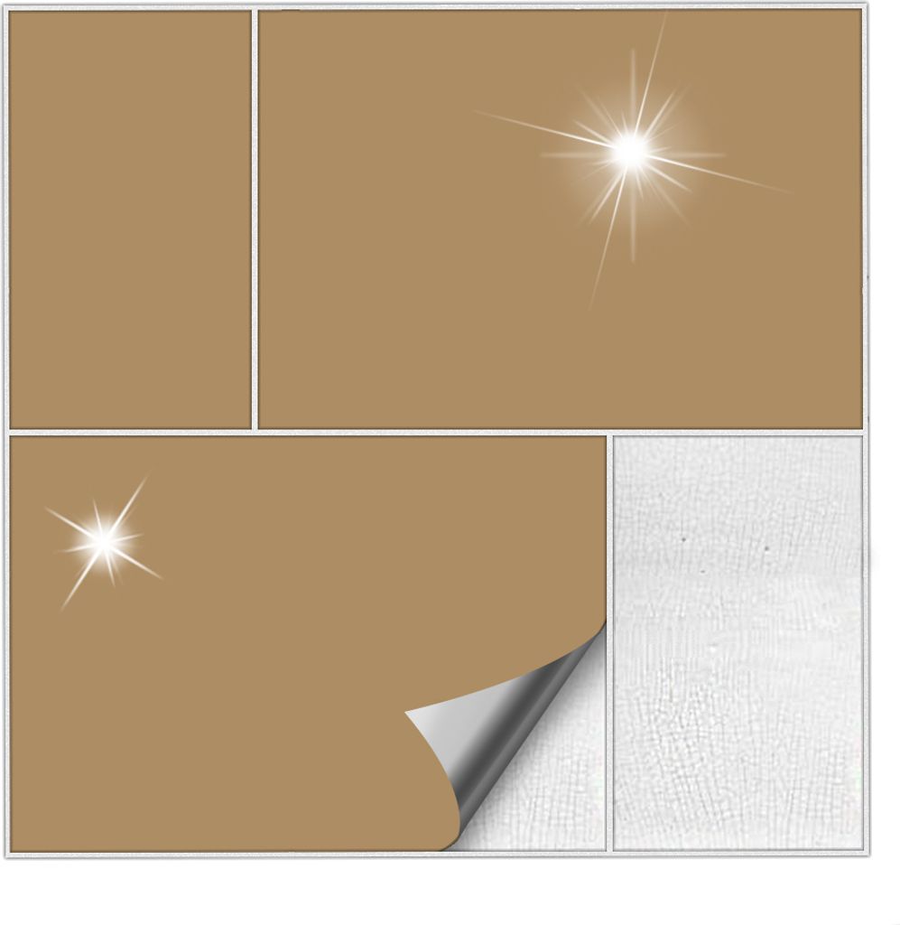 Kiwistar Fliesenaufkleber Hellbraun Glänzend - 15 x 15 cm - 25 Stück - Klebefliesen Fliesenmuster Stickerfliesen Wandfliesen überkleben