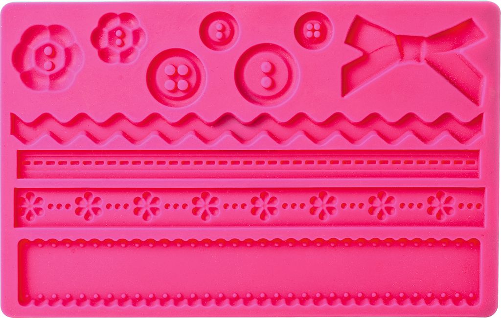 VBS Modellierform Knöpfe Bordüren 13x20 cm für kreative Bastelprojekte