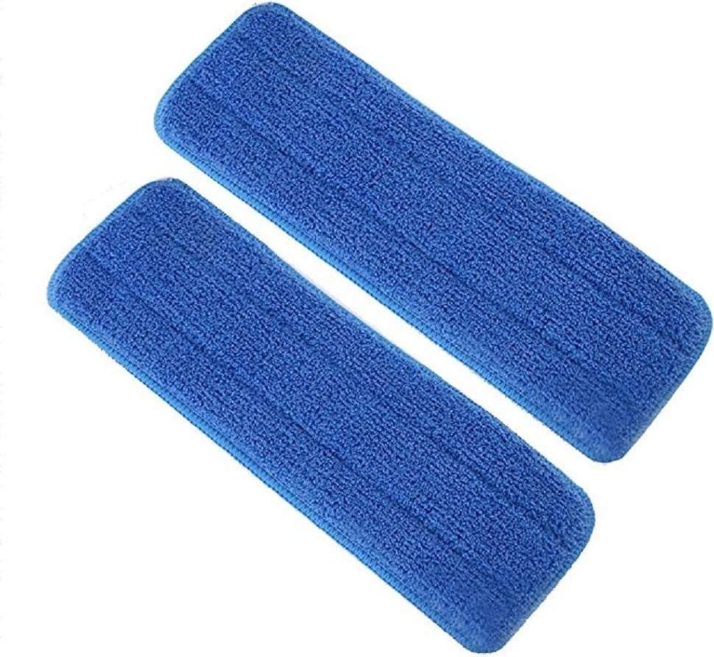 2 Stück Ersatz-Reinigungsbezug für Flachmopp, Mikrofaser-Reinigung, Blau
